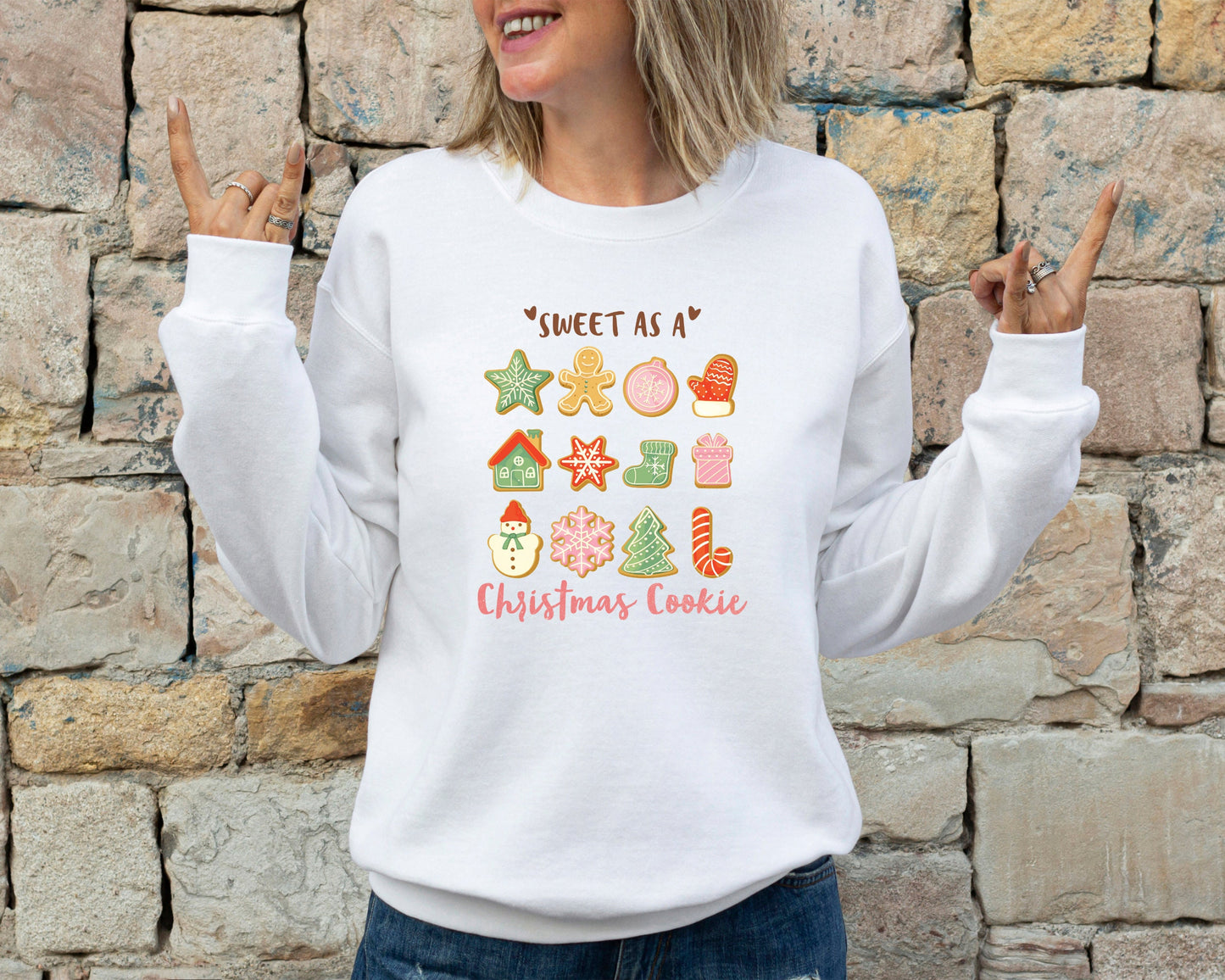 Sweet As a Christmas Cookie Sweatshirt, Christmas Doodle Cookies Hoodie, Gingerbread Cookies, Christmas Gifts, Christmas Tree Cake Crewneck
