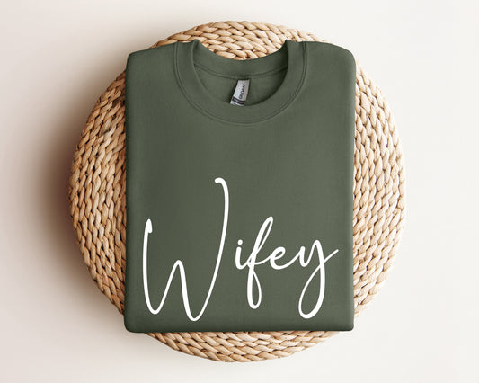 Cute Wifey Sweatshirt, Engagement Gift Hoodie, Bridal Shower Gift, Gift for Bride, Personalized Bridal Gift, New Wife Sweatshirt