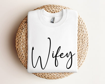 Cute Wifey Sweatshirt, Engagement Gift Hoodie, Bridal Shower Gift, Gift for Bride, Personalized Bridal Gift, New Wife Sweatshirt