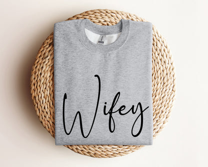 Cute Wifey Sweatshirt, Engagement Gift Hoodie, Bridal Shower Gift, Gift for Bride, Personalized Bridal Gift, New Wife Sweatshirt
