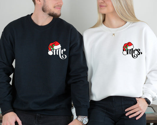 Mr And Mrs Couple Sweatshirt, Couples Christmas Tee, Matching Husband Wife Christmas Party, Christmas Wedding, Holiday Family Mom Dad Shirt