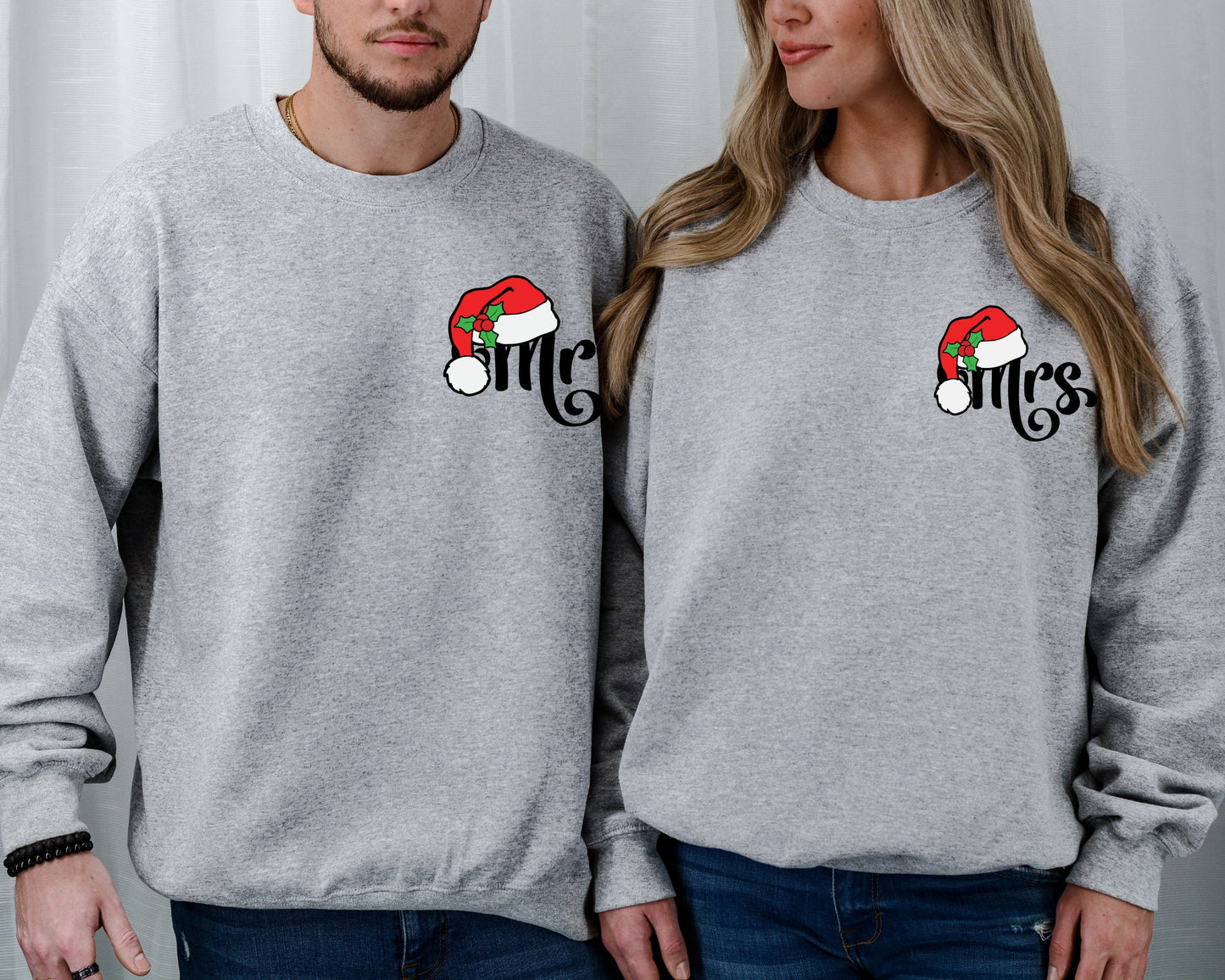Mr And Mrs Couple Sweatshirt, Couples Christmas Tee, Matching Husband Wife Christmas Party, Christmas Wedding, Holiday Family Mom Dad Shirt