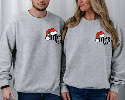 Mr And Mrs Couple Sweatshirt, Couples Christmas Tee, Matching Husband Wife Christmas Party, Christmas Wedding, Holiday Family Mom Dad Shirt