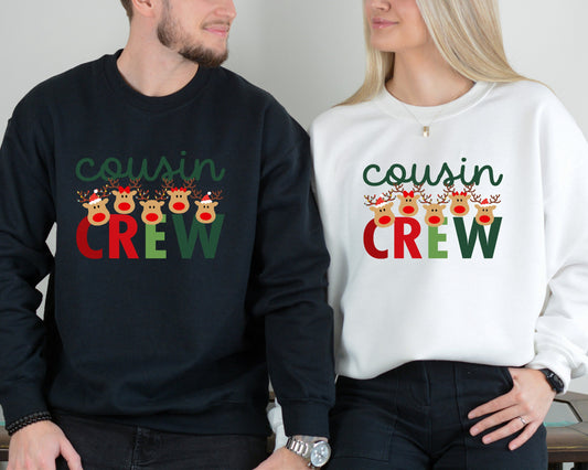 Christmas Cousin Crew Matching Sweatshirt, Family Matching Hoodie, Christmas Matching Sweater, Funny Christmas Reindeers Family Crewneck