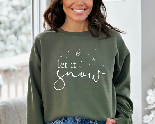 Let It Snow Sweatshirt, Winter Sweatshirt, Snowflake Sweatshirt, Women Christmas Sweatshirt, Christmas Hoodie, Holiday Hoodie, Winter Lover