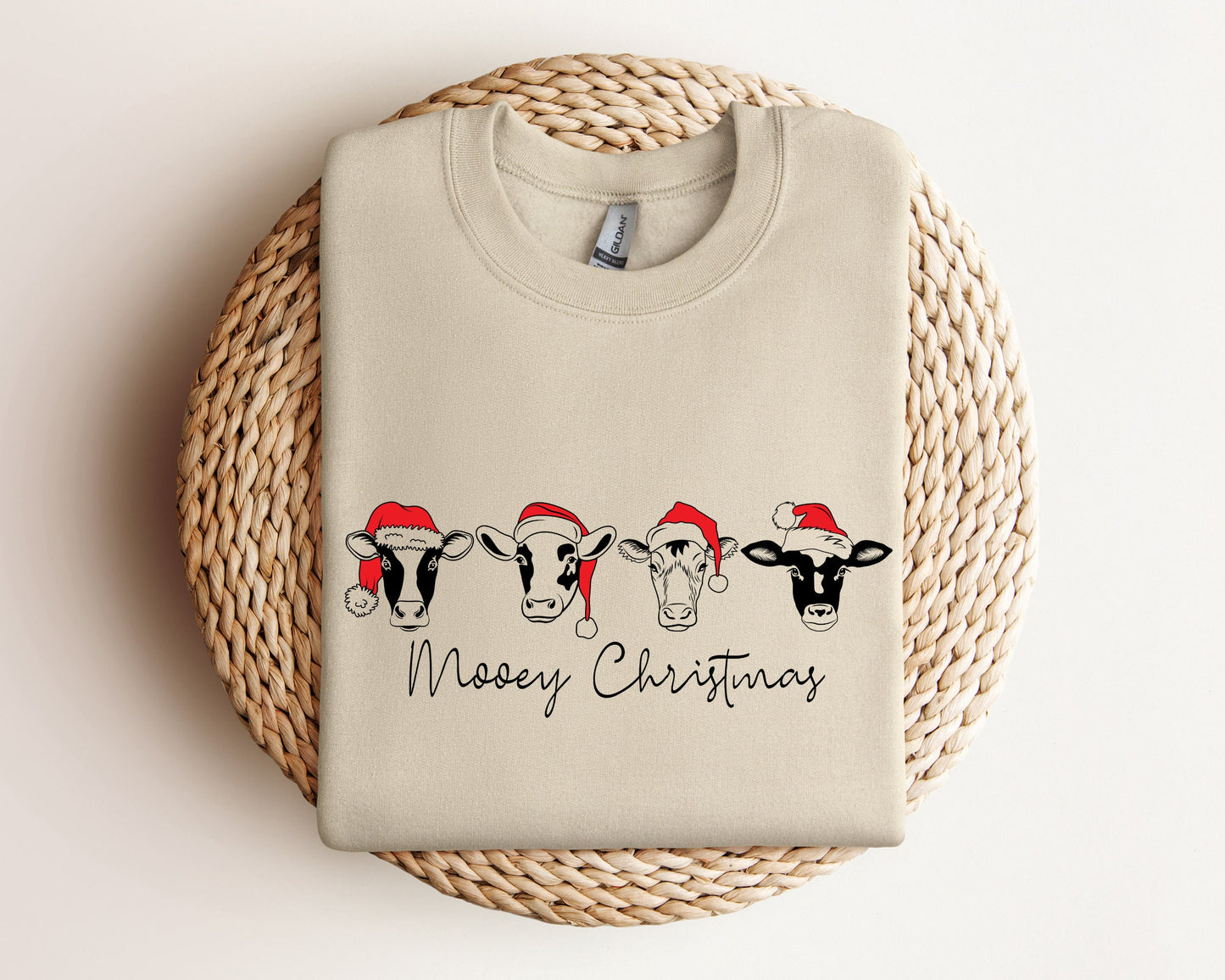 Сute Christmas Cows Sweatshirt, Mooey Christmas Sweater, Funny Christmas Cow Hoodie, Christmas Heifer Sweater, Highland Cow Sweatshirt