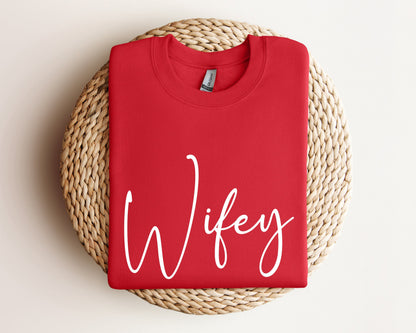 Cute Wifey Sweatshirt, Engagement Gift Hoodie, Bridal Shower Gift, Gift for Bride, Personalized Bridal Gift, New Wife Sweatshirt