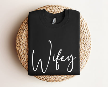 Cute Wifey Sweatshirt, Engagement Gift Hoodie, Bridal Shower Gift, Gift for Bride, Personalized Bridal Gift, New Wife Sweatshirt