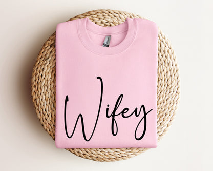 Cute Wifey Sweatshirt, Engagement Gift Hoodie, Bridal Shower Gift, Gift for Bride, Personalized Bridal Gift, New Wife Sweatshirt