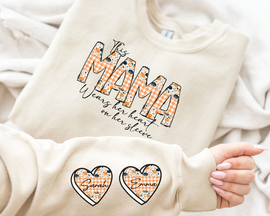 Personalized Mama Thanksgiving Sweatshirt, Thanksgiving Sweater, Thanksgiving Name Sweatshirt, Fall Mama Kids Name Crewneck