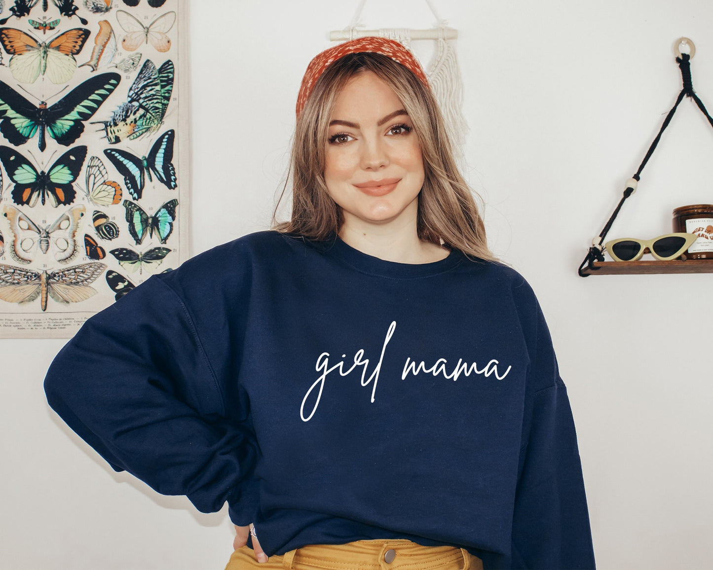 Girl Mama Sweatshirt and Hoodie, Mothers Day Hoodie, Gift for Mom, Mama Sweatshirt, Mom Crewneck, Gift for Her, Birthday Gift for Mom Hoodie
