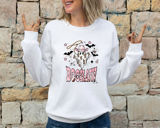 Boo Haw Sweatshirt, Halloween Hoodie, Halloween Sweater, Halloween Vintage Sweatshirt ,Halloween Retro Sweatshirt, Cowboy Halloween Hoodie