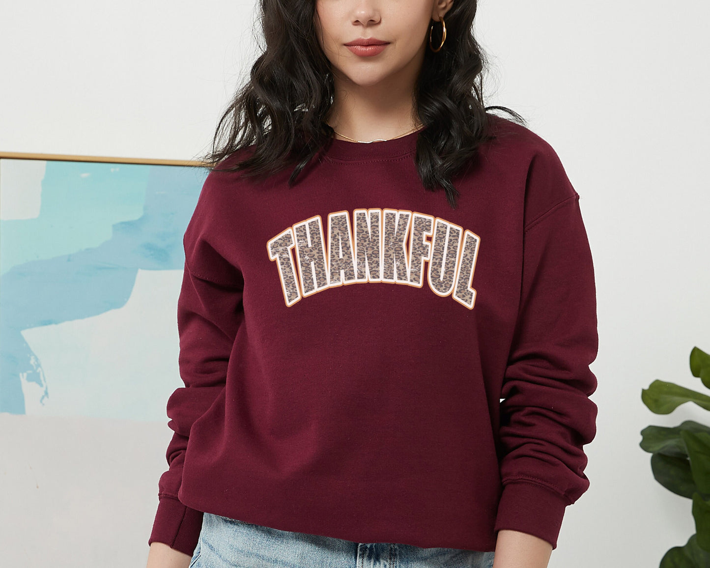 Leopard Thankful Sweatshirt, Thankful Hoodie, Womens Thanksgiving Sweater, Cute Thanksgiving Hoodie, Fall Clothing, Thankful Family Sweater