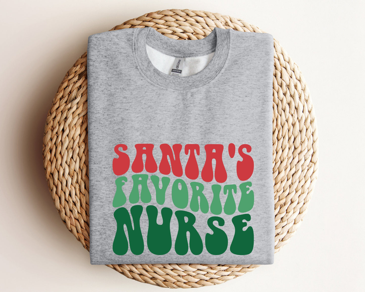 Santa Favorite Nurse Sweatshirt, Christmas Nurse, Holiday Nurse Hoodie, Nurse Hoodie, Nurse Holiday Gift, Cute Santa Crewneck, Retro Santa