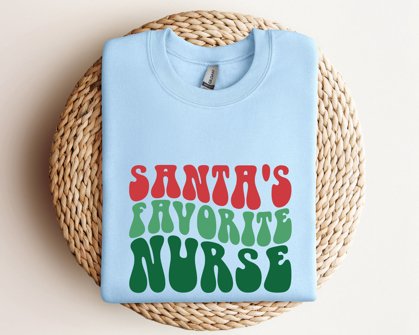 Santa Favorite Nurse Sweatshirt, Christmas Nurse, Holiday Nurse Hoodie, Nurse Hoodie, Nurse Holiday Gift, Cute Santa Crewneck, Retro Santa
