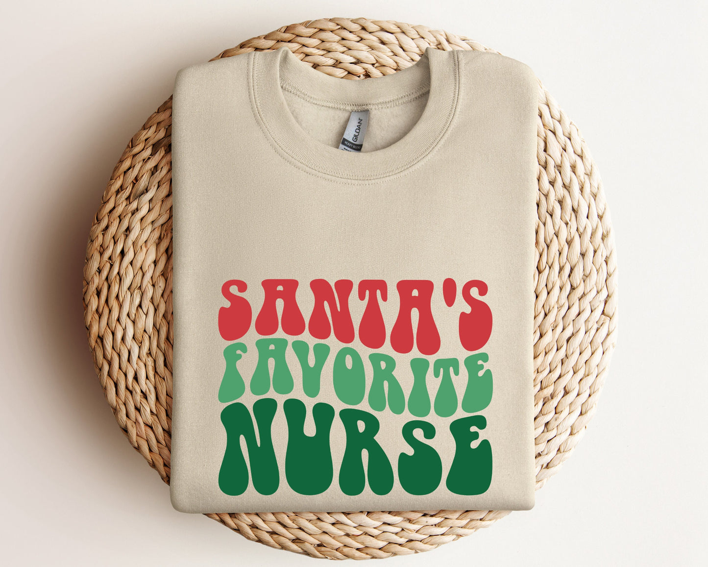 Santa Favorite Nurse Sweatshirt, Christmas Nurse, Holiday Nurse Hoodie, Nurse Hoodie, Nurse Holiday Gift, Cute Santa Crewneck, Retro Santa