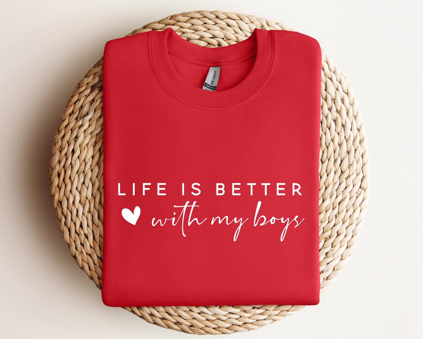 Life is Better With My Boys Sweatshirt and Hoodie, Mom of Boys Sweatshirt, Mom of Boys Crewneck, Mom of Boys Sweater, Gift For Mom