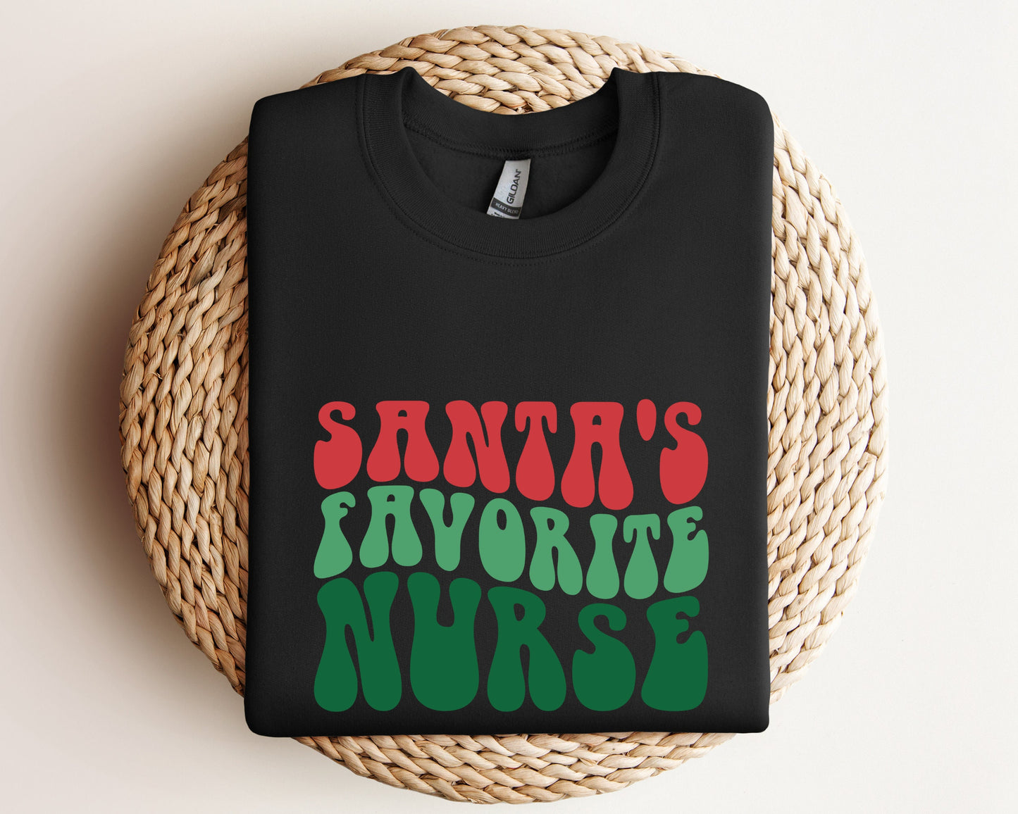 Santa Favorite Nurse Sweatshirt, Christmas Nurse, Holiday Nurse Hoodie, Nurse Hoodie, Nurse Holiday Gift, Cute Santa Crewneck, Retro Santa